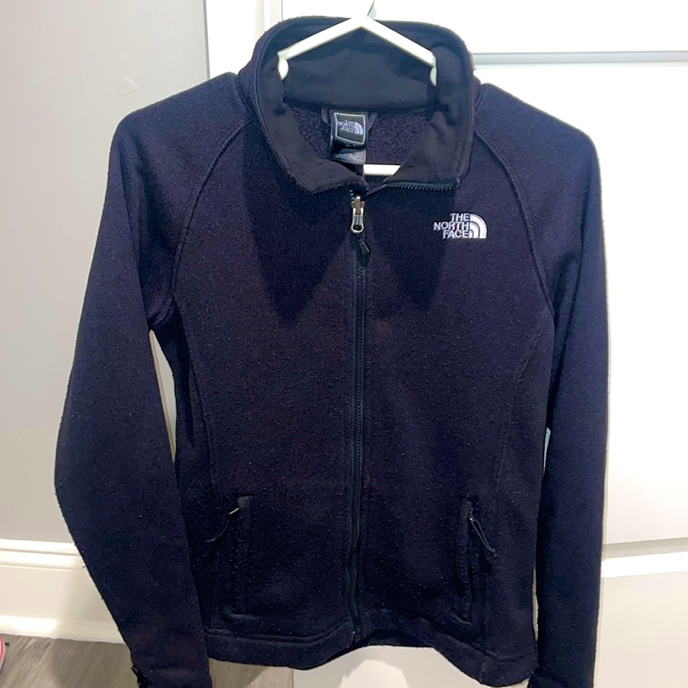 The north face black zip jacket